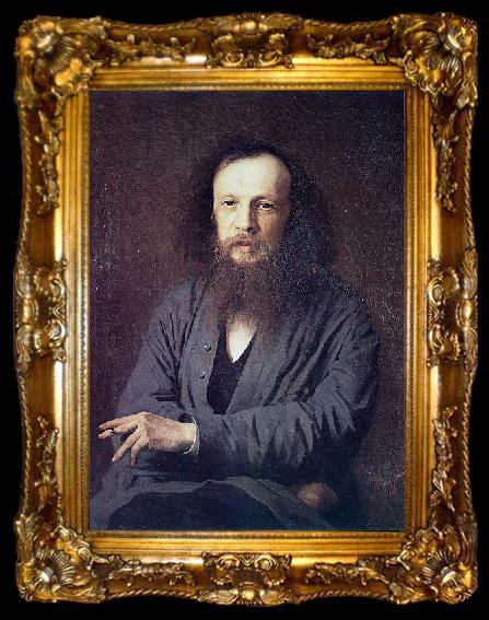 framed  Ivan Nikolaevich Kramskoi I. N. Kramskoy. D. I. Mendeleev., ta009-2